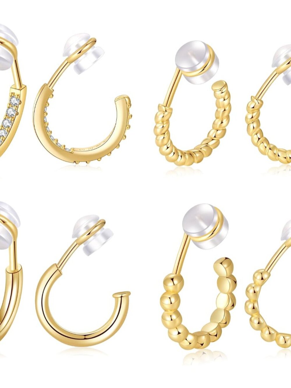 Clip On Hoop Earrings for Women 14K Gold Plated Non Pierced Earrings Clip On Hoo